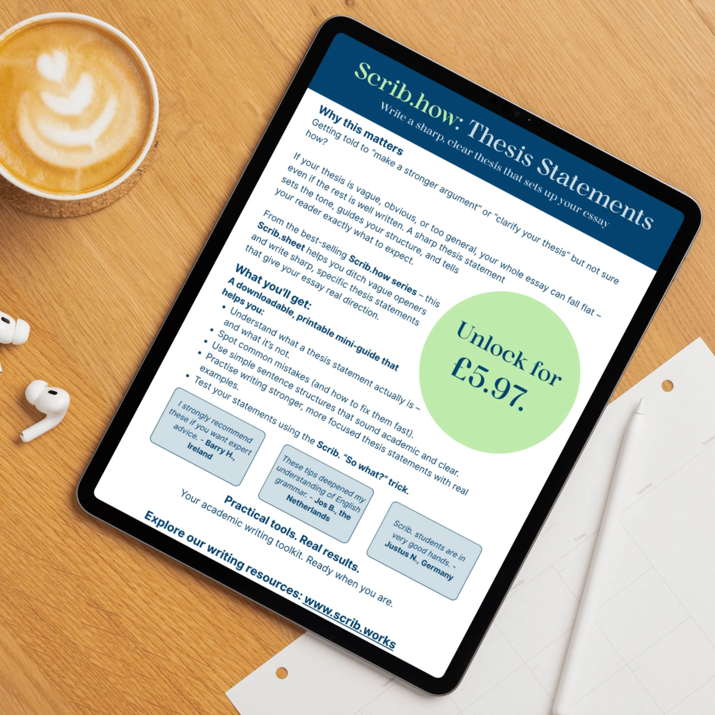 Cover Scrib.sheet 5: Thesis Statements