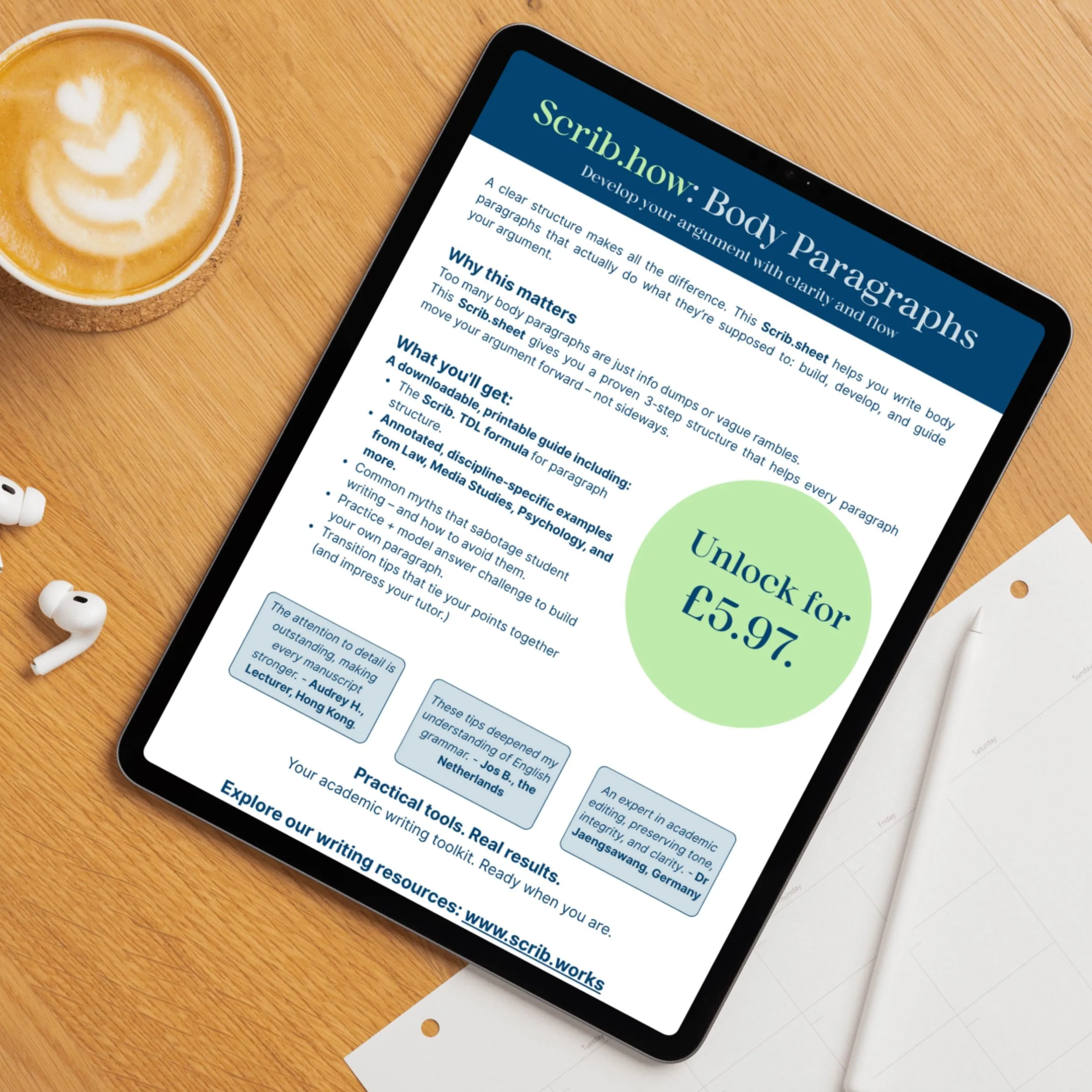 Cover Scrib.sheet 7: Body Paragraphs